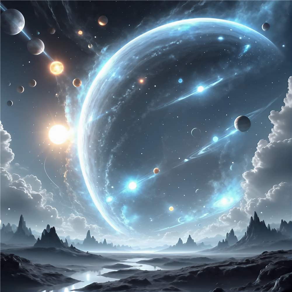 Fantastisk Univers: Planeter og Stjerner i Harmoni plakat