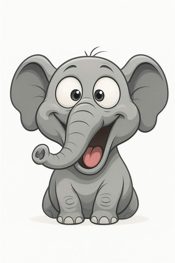 Sjov og Venlig Elefant med Store Ører plakat