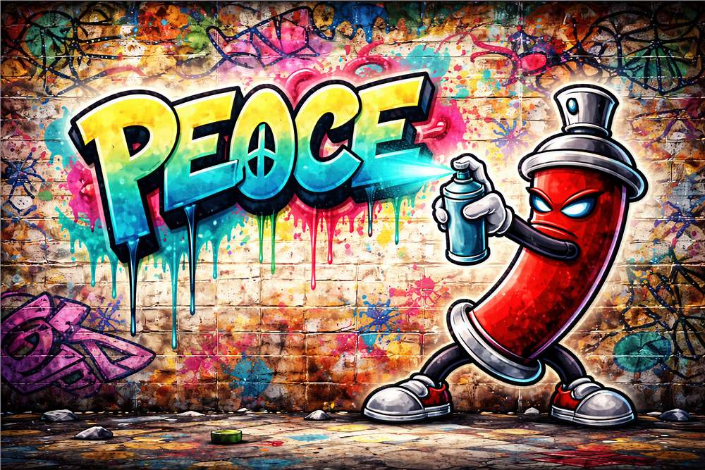 Farverig Graffiti - Kunstnerisk Fremskridt plakat