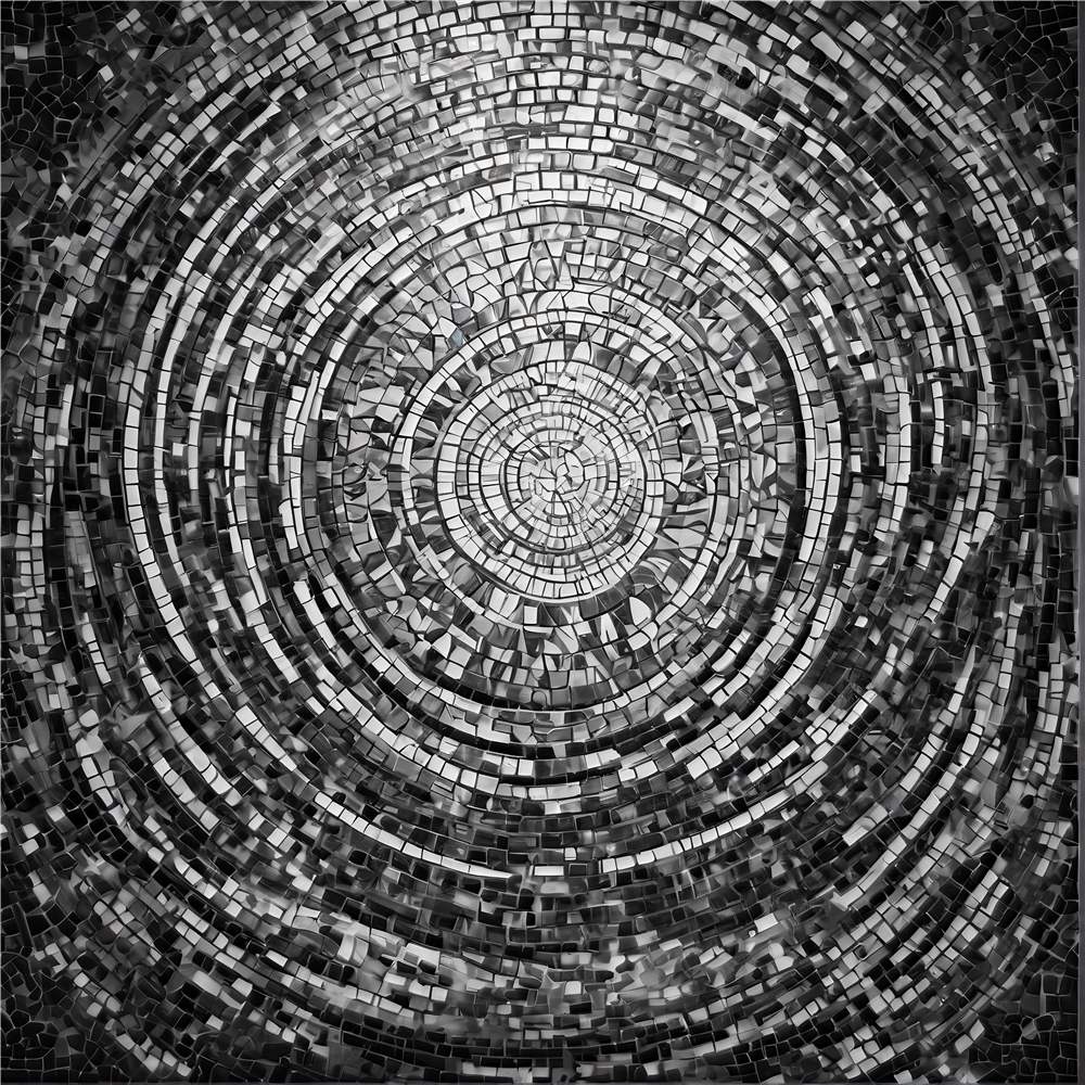 Hypnotisk Mosaik i Sort og Hvid plakat