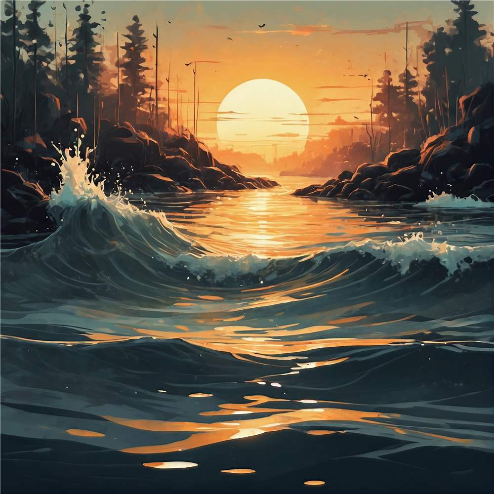 Fortryllende Solnedgang ved Kysten plakat