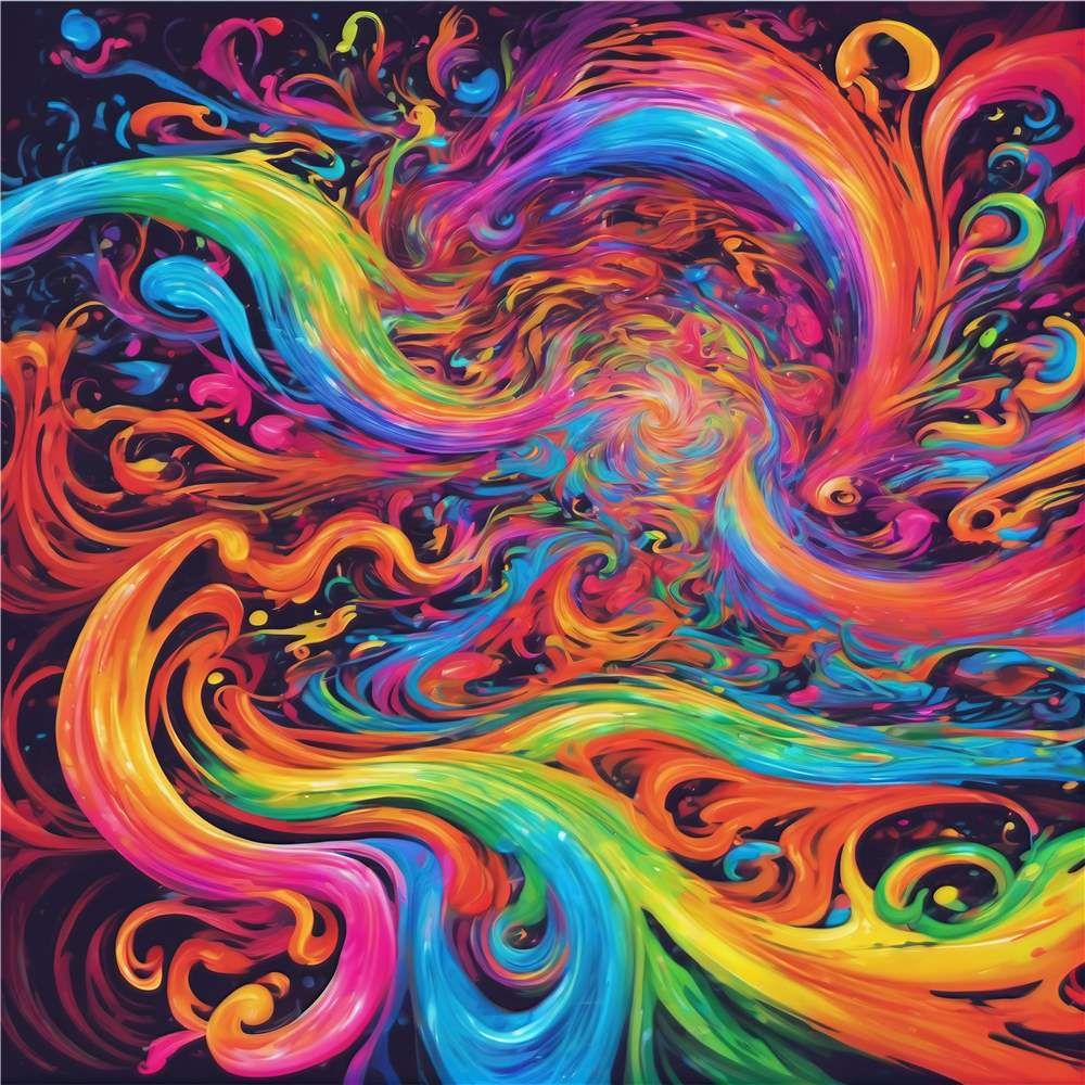 Farverig Spiral: Energi og Kreativitet plakat