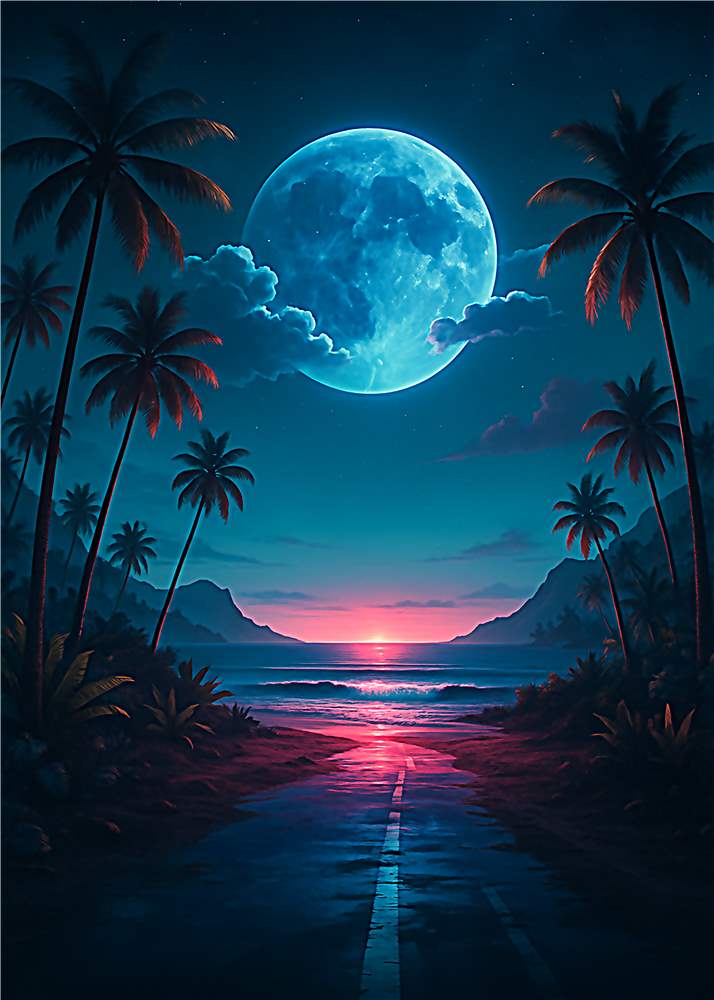 Måneskin og Palmesus ved Havet plakat