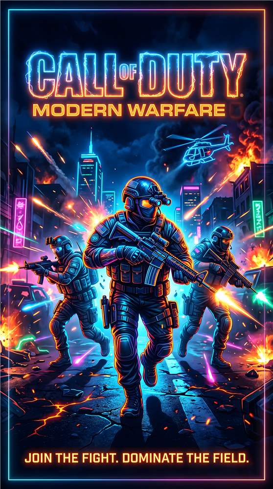 Kampens Intensitet: Call of Duty Kunstplakat plakat