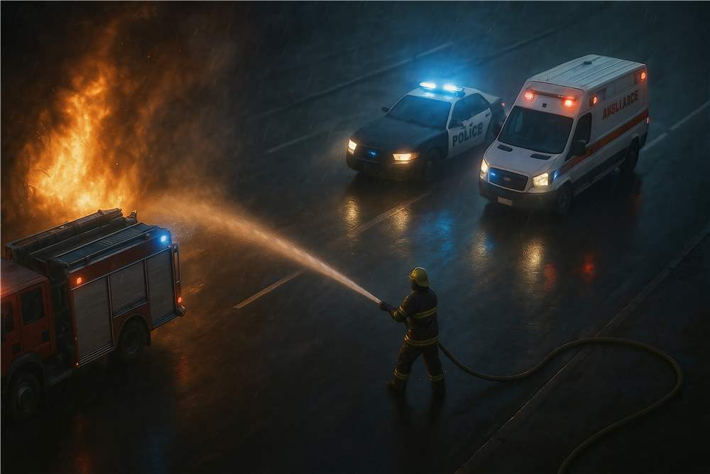 Modig Brandmand i Natten plakat