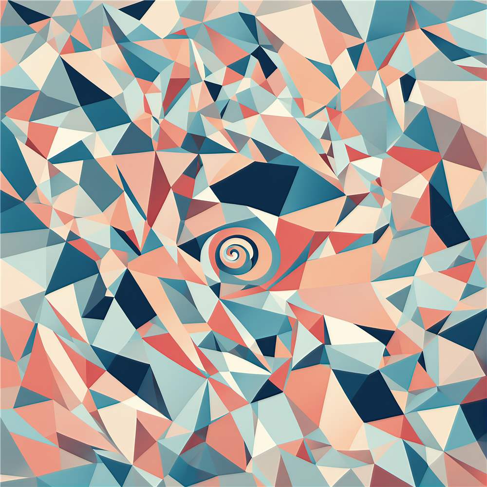 Farverig Spiral i Geometrisk Abstraktion plakat