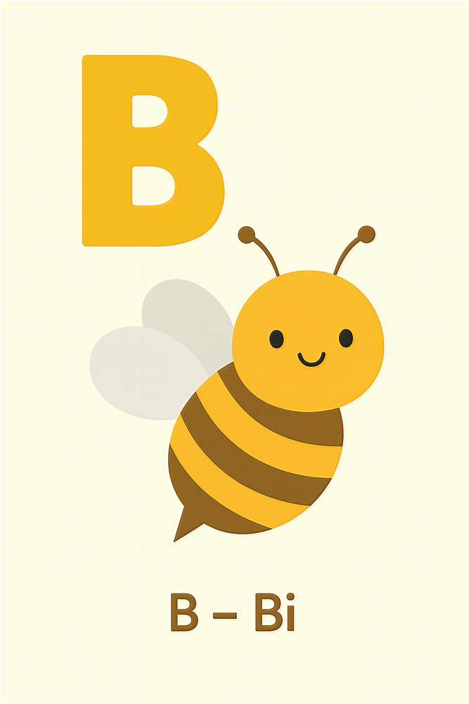 Sød Bi og Alfabetet - B for Bi plakat
