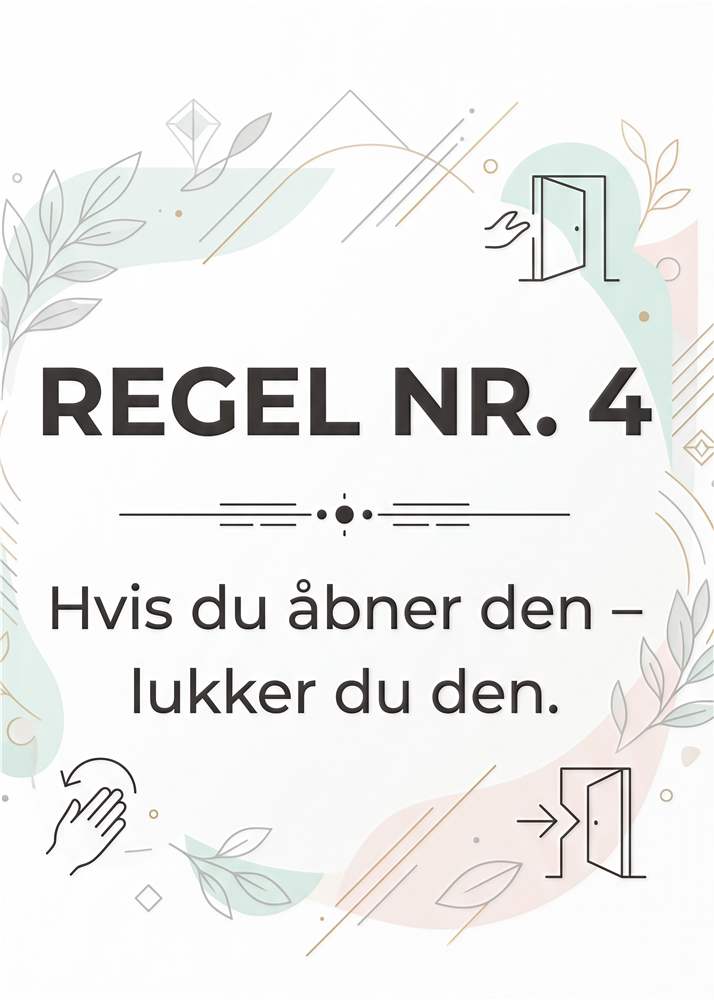Regel Nr. 4: Hold Døren Lukket plakat