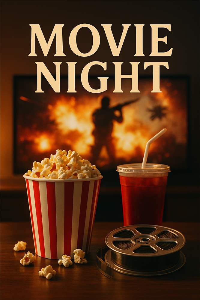 Magisk Filmaften med Popcorn og Drinks plakat