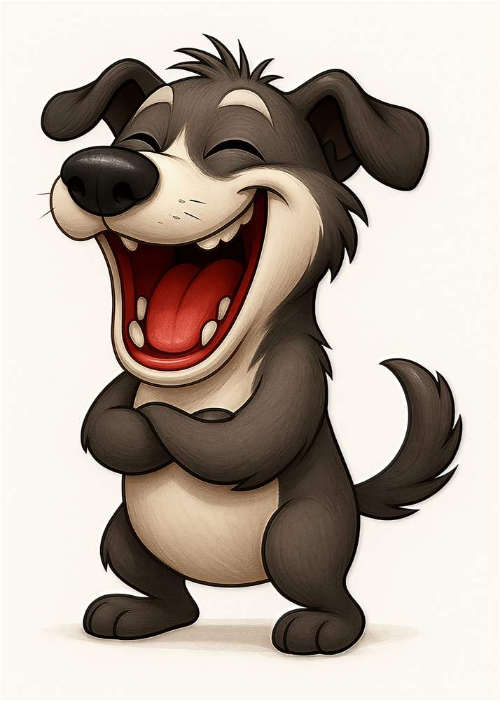 Glæde i Poteform: Den Smilende Hund plakat