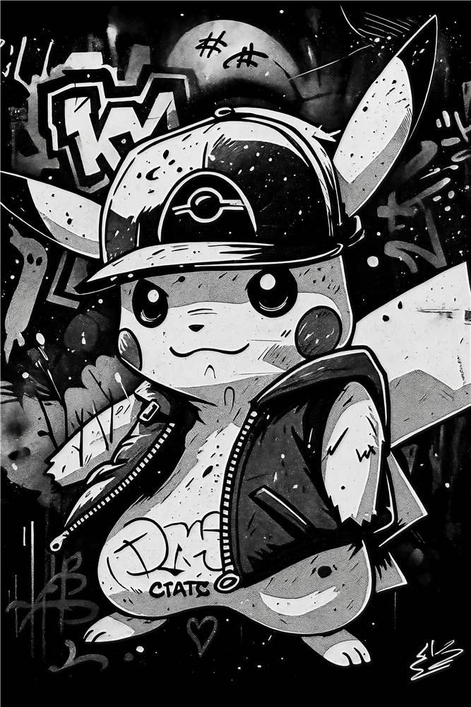 Cool Pikachu i Graffiti-Style plakat