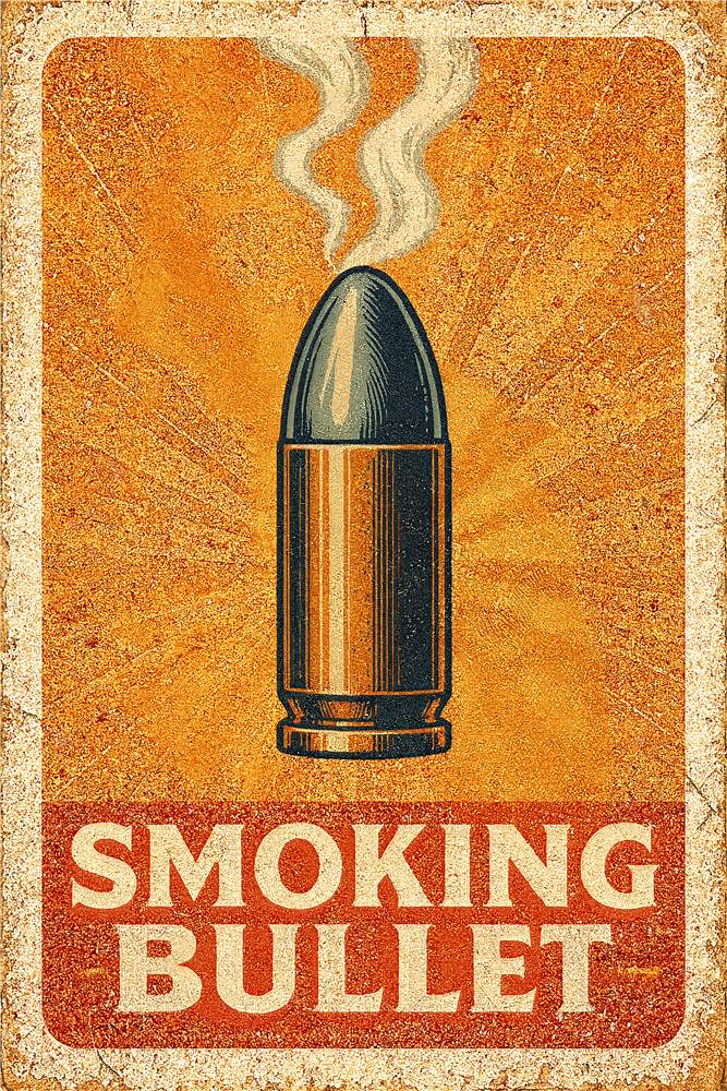 Vintage Rygende Kugle Kunsttryk plakat