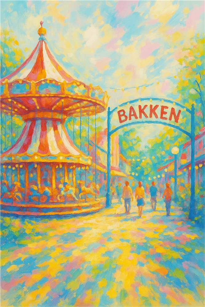 Farverig Karussel: Magi ved Bakken plakat