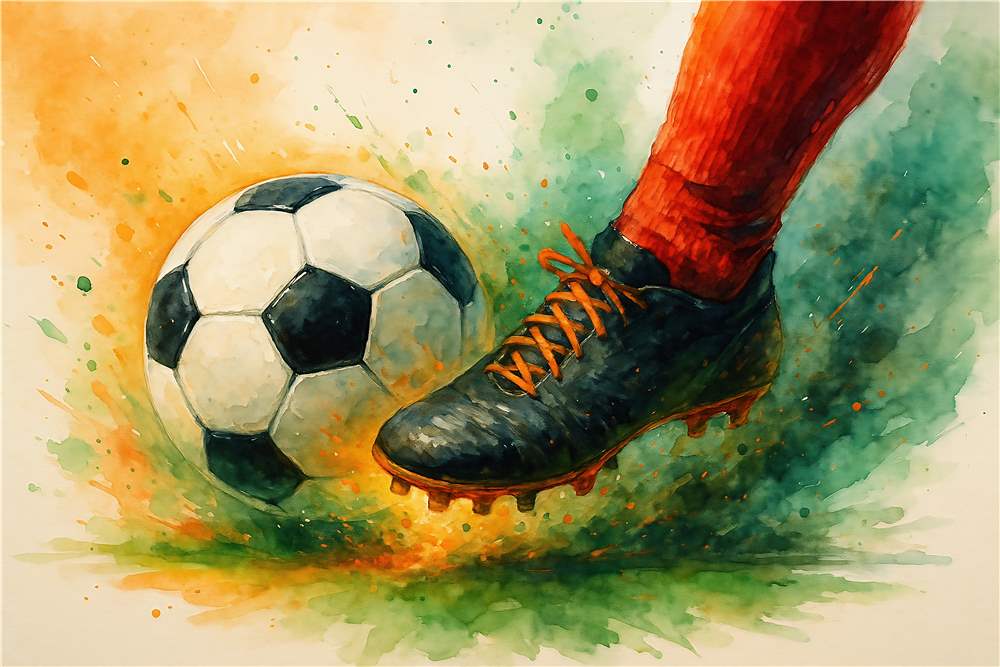 Fodboldens Dynamik - Energisk Maleri plakat