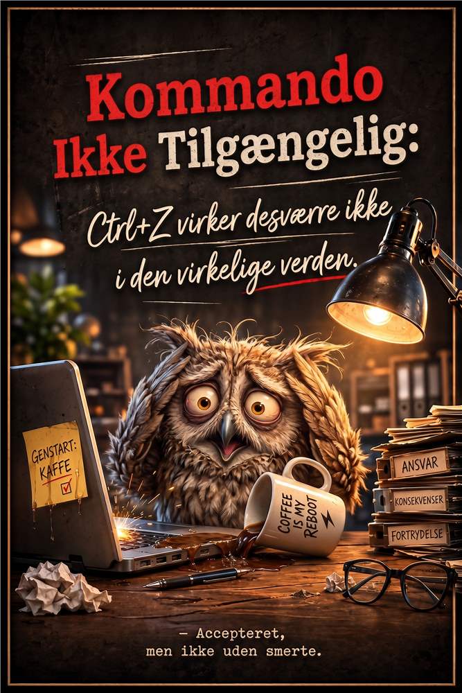 Kommandoen er ude: Ctrl+Z findes ikke! plakat