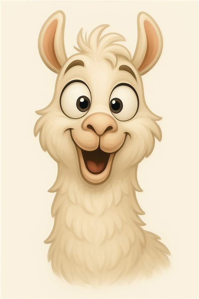 Latterlig Lama med Stort Smil plakat