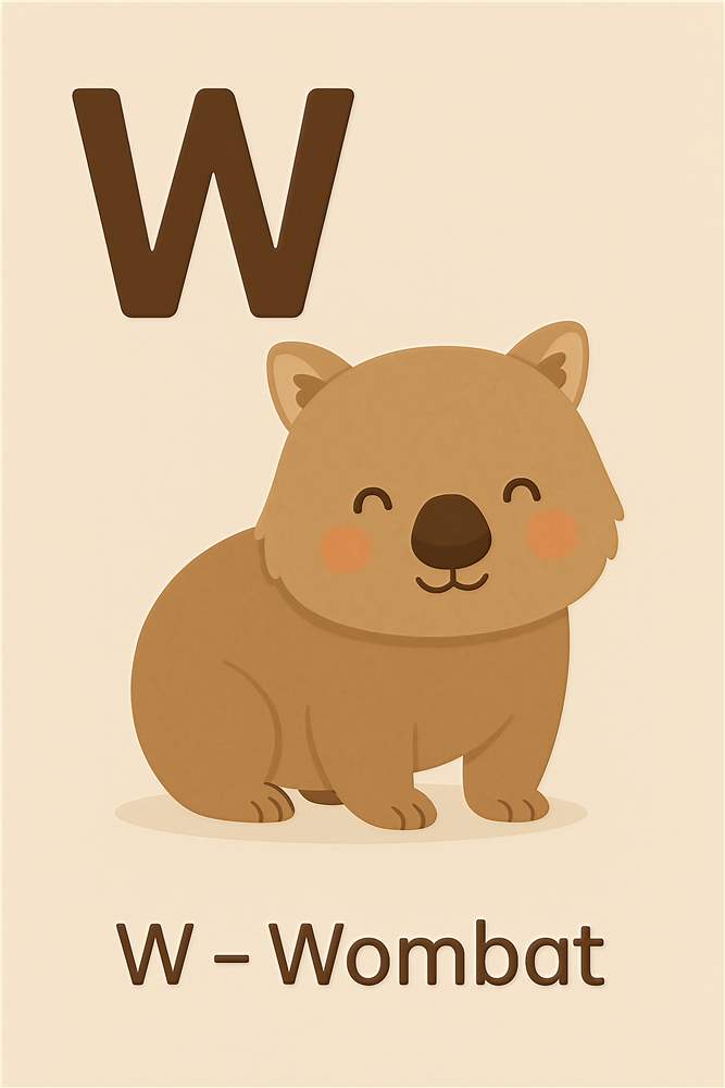 Sød Wombat Illustration til Børneværelset plakat