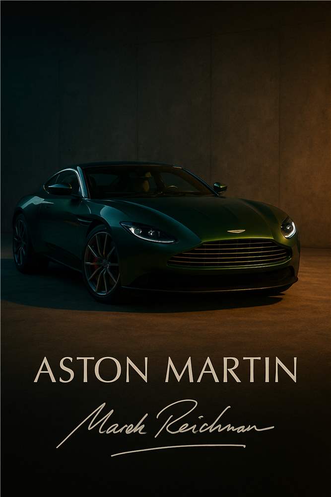 Stilfuld Aston Martin i Dramatisk Belysning plakat