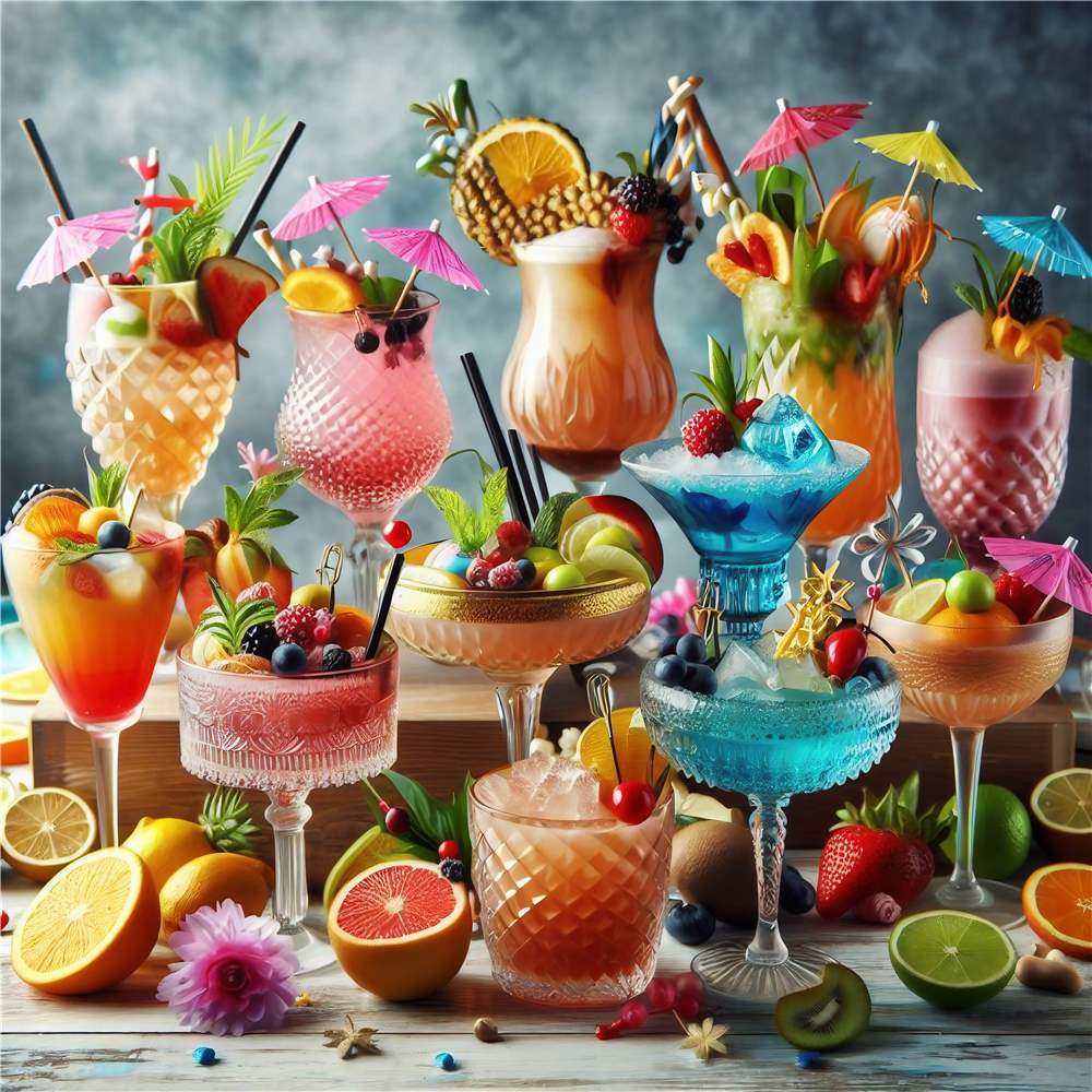 Farverige Cocktails til Festlige Øjeblikke plakat