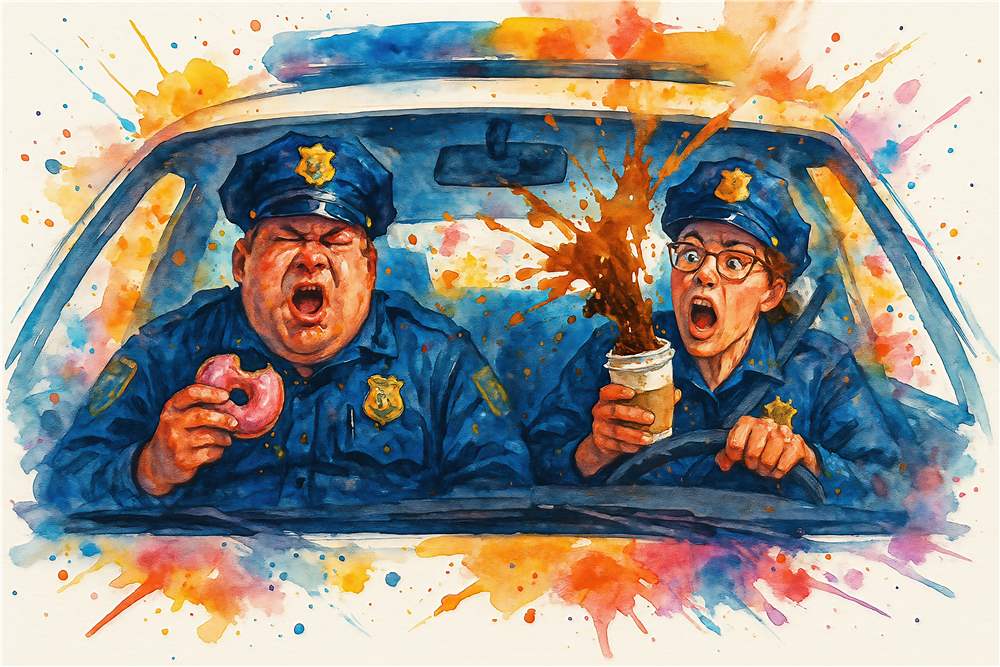Donut Drama i Politibilen plakat