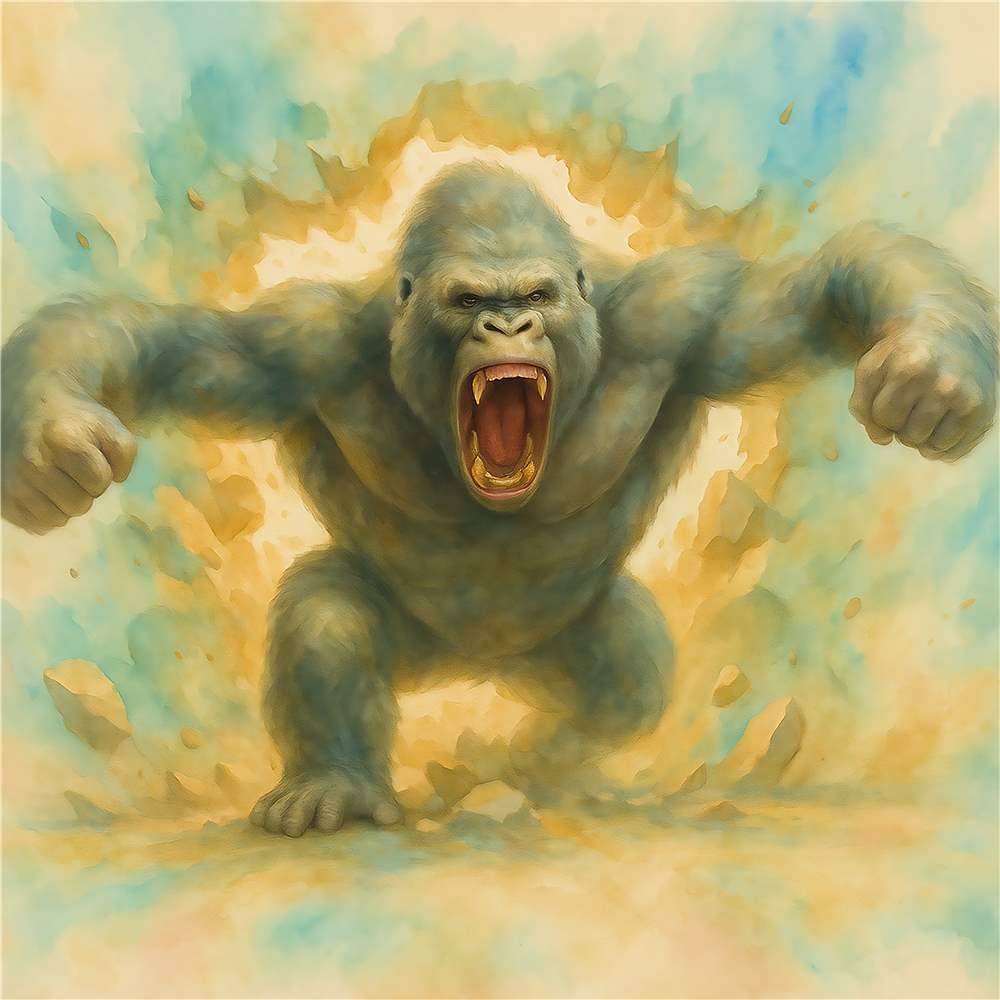 Vild Gorilla i Farverig Eksplosion plakat