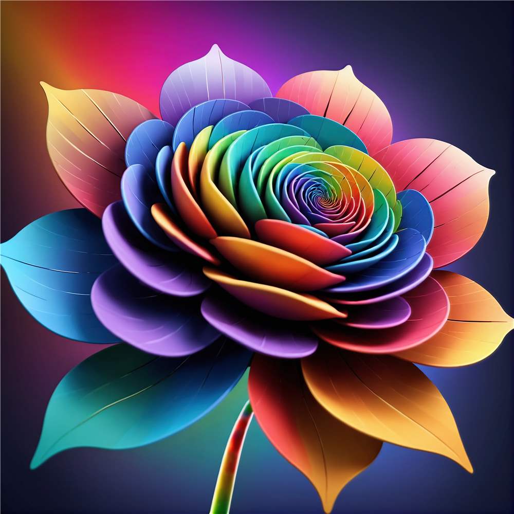 Spiralslående Farverig Blomst plakat