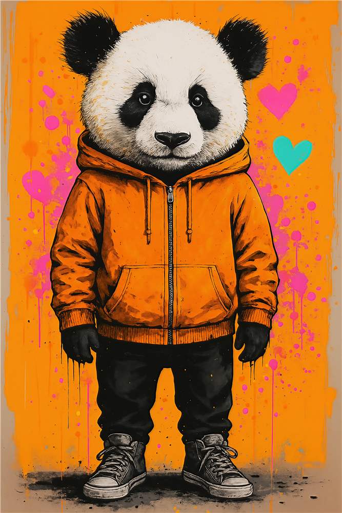 Venlig Panda i Hoodie plakat