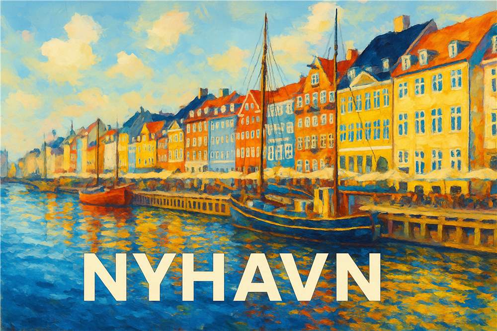 Farverigt Nyhavn – Københavns Perle plakat