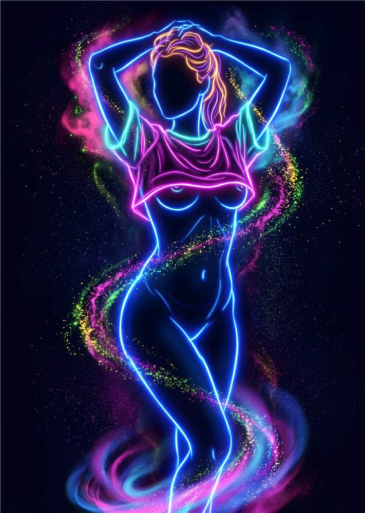 Neon Drøm: Illumineret Skønhed plakat