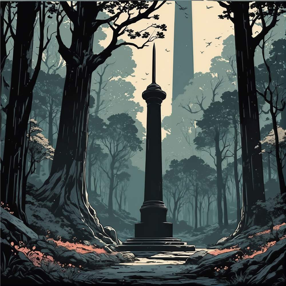 Fortryllende Monument i Tågeskoven plakat