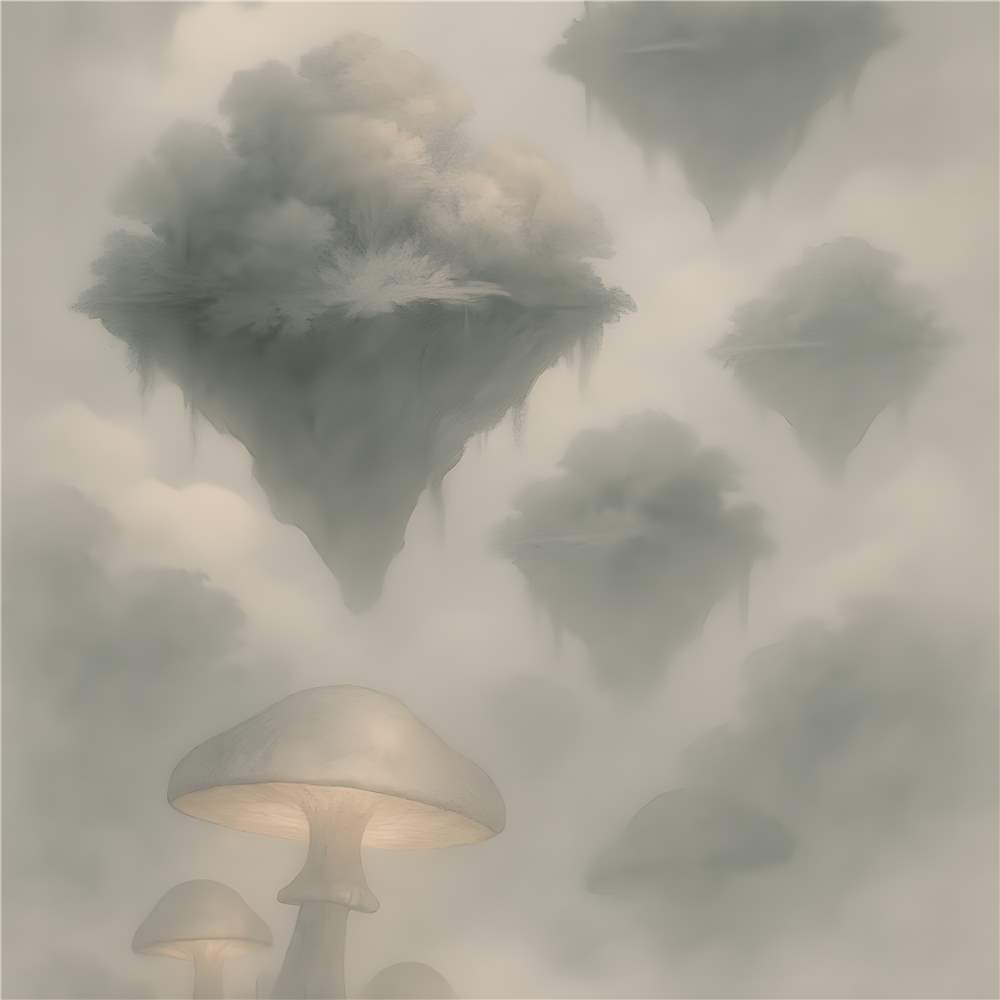 Surrealistisk Svampelandskab i Drømmeverden plakat