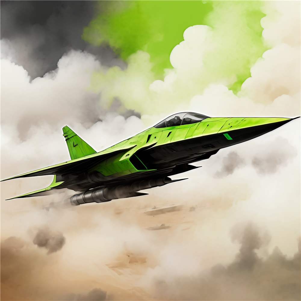 Futuristisk Grøn Jagerfly i Skabelsen plakat