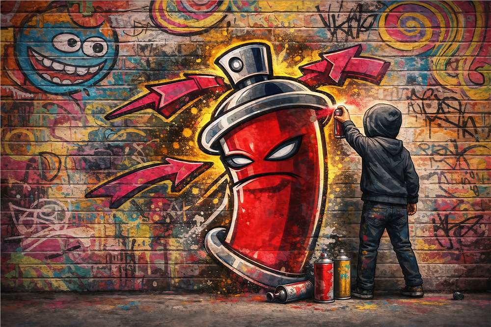 Dristig Spraydåse: Urban Energi plakat