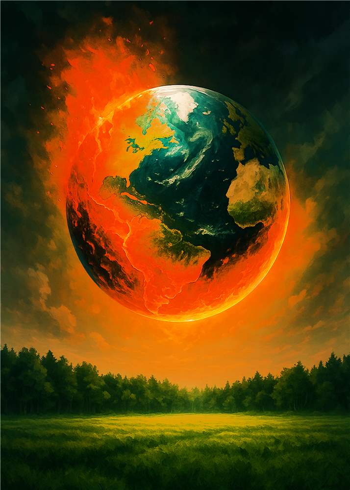 Jordens Drama: En Visuel Manifestation af Kaos plakat