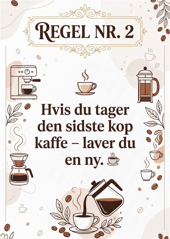 Kafferegler for Kaffeelskeren plakat