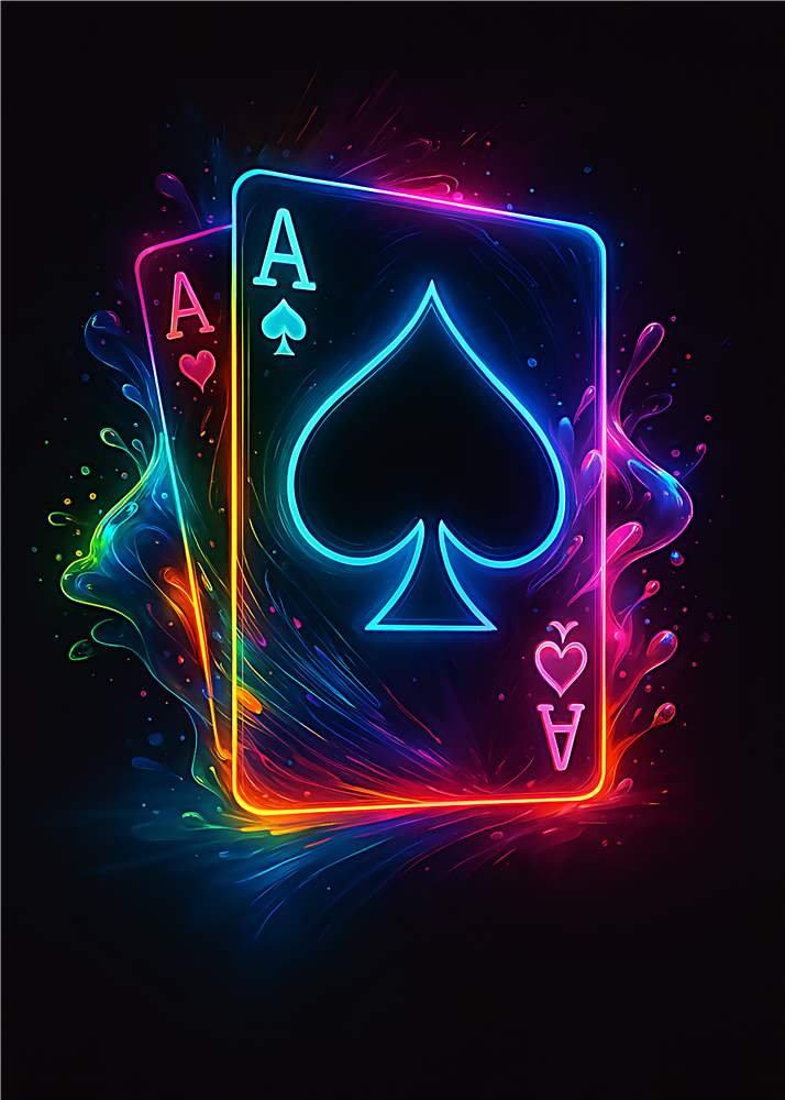 Neon Esser: Spillekort i Lyset plakat