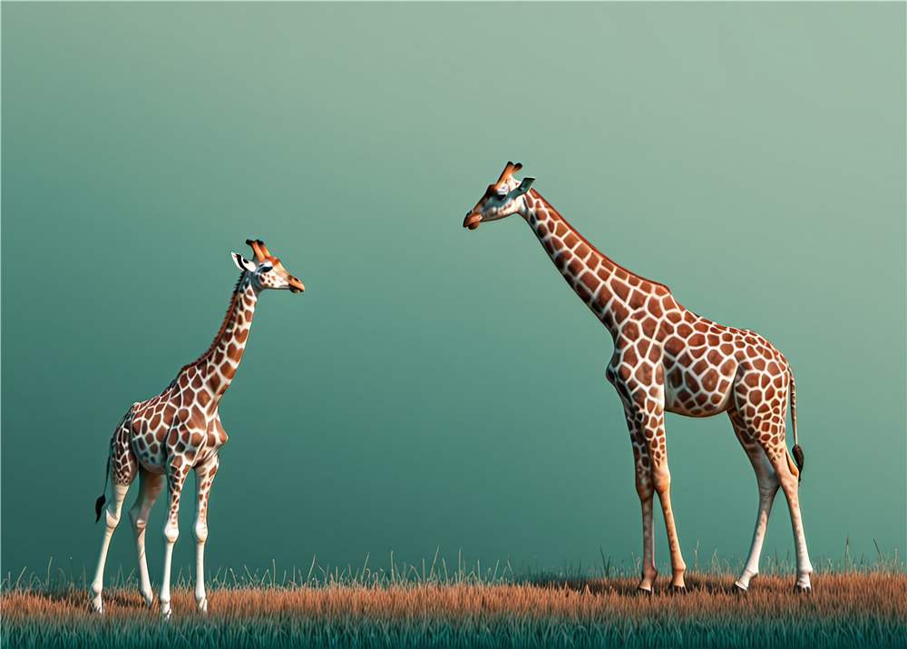 Giraffer i Grønt Landskab plakat
