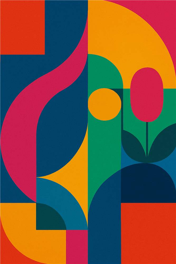 Farverig Blomstermagi i Abstrakt Stil plakat