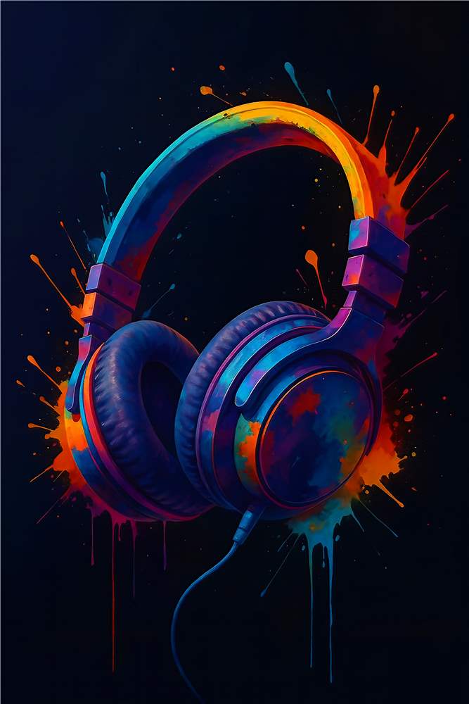 Farverig Musikoplevelse i Hjemmet plakat