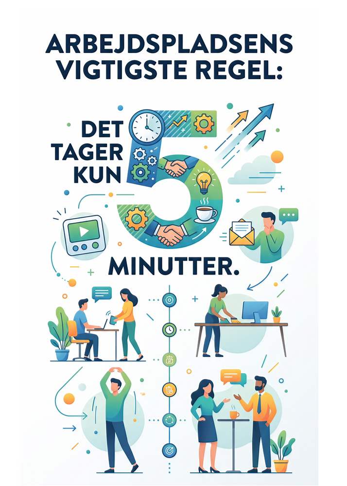 5 Minutters Regel: Effektivitet på Arbejdspladsen plakat