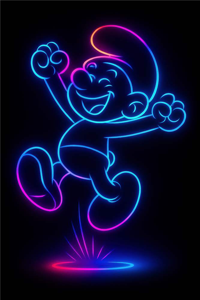 Neon Smurf - En Glad Glæde plakat