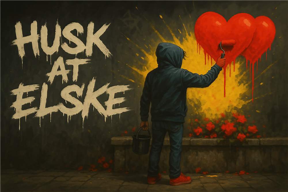 Kærligheden på Væggen - Graffiti Kunst plakat