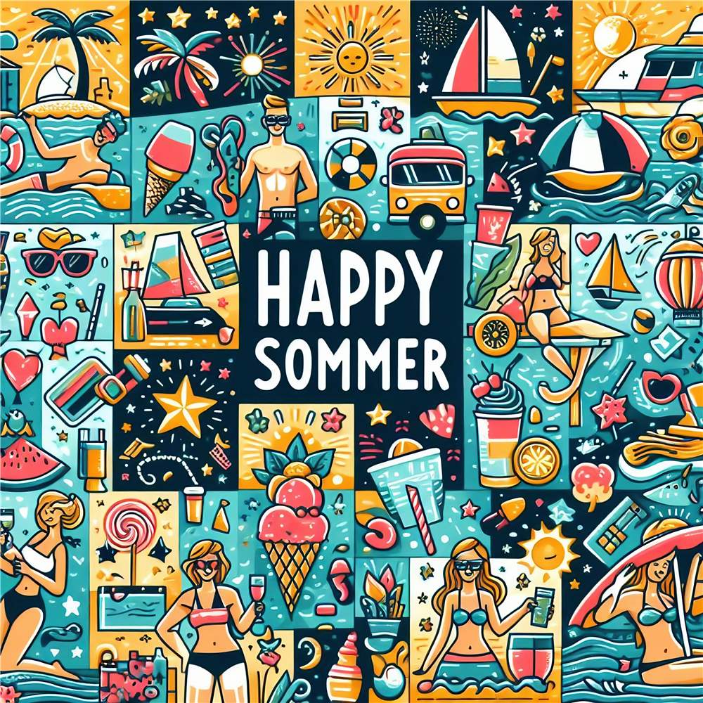 Sommerens Farver: Glæde og Fest plakat