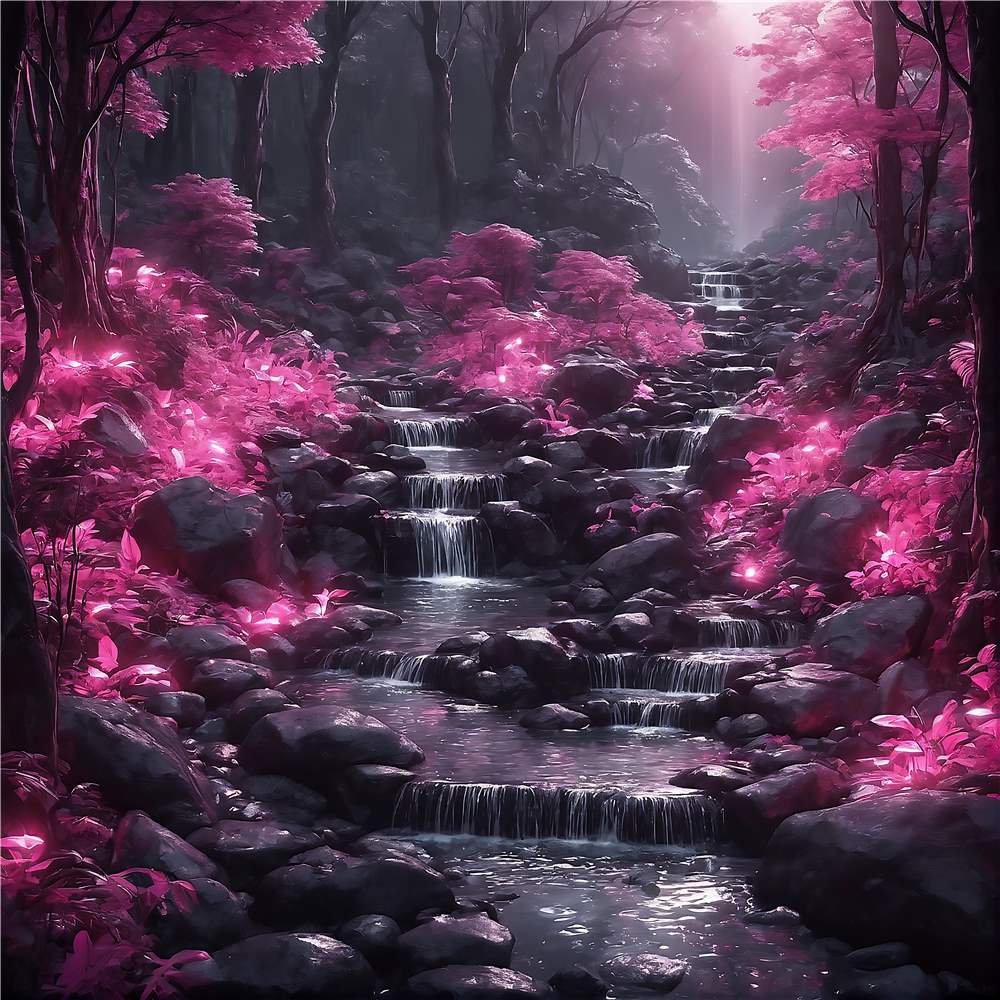 Drømmende Vandfald i Pink Paradis plakat