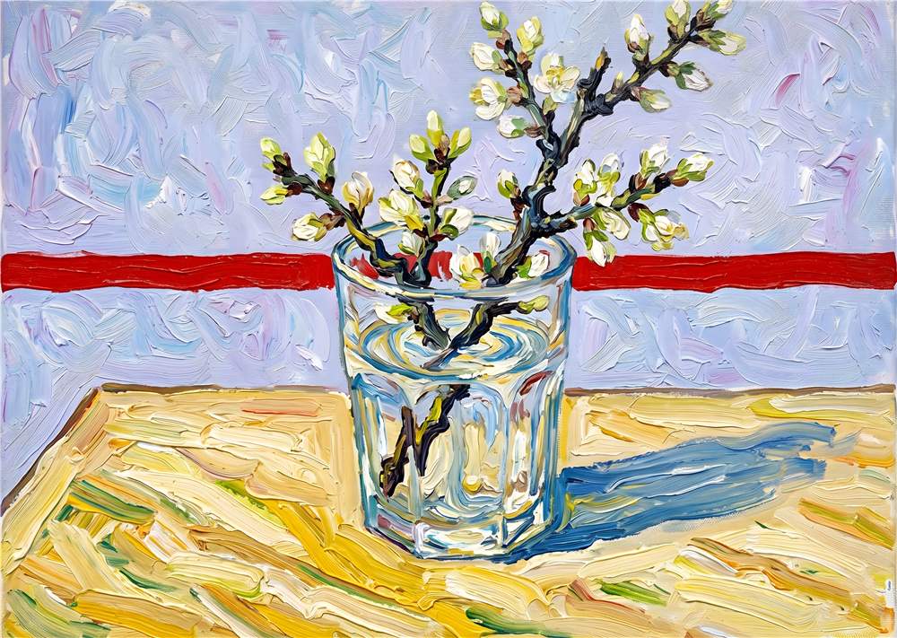 Elegant Hvide Blomster i Glasvase plakat