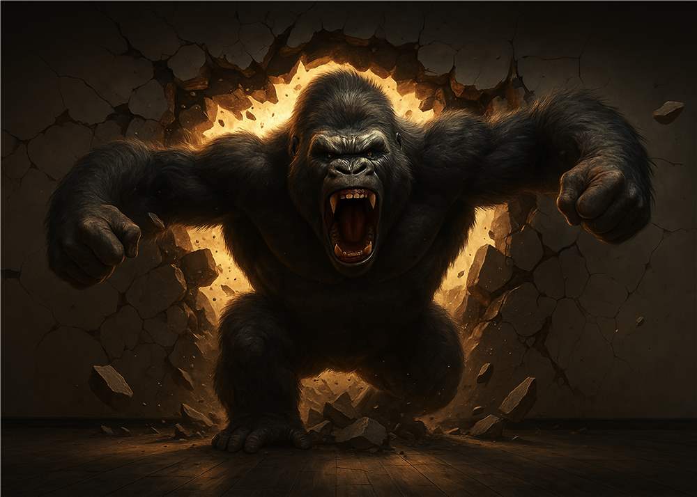 Mægtig gorilla i aktion! plakat