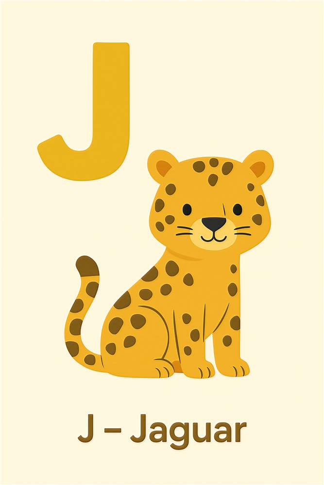 Sød Jaguar - Børnevenlig Illustration af Dyrelivet plakat
