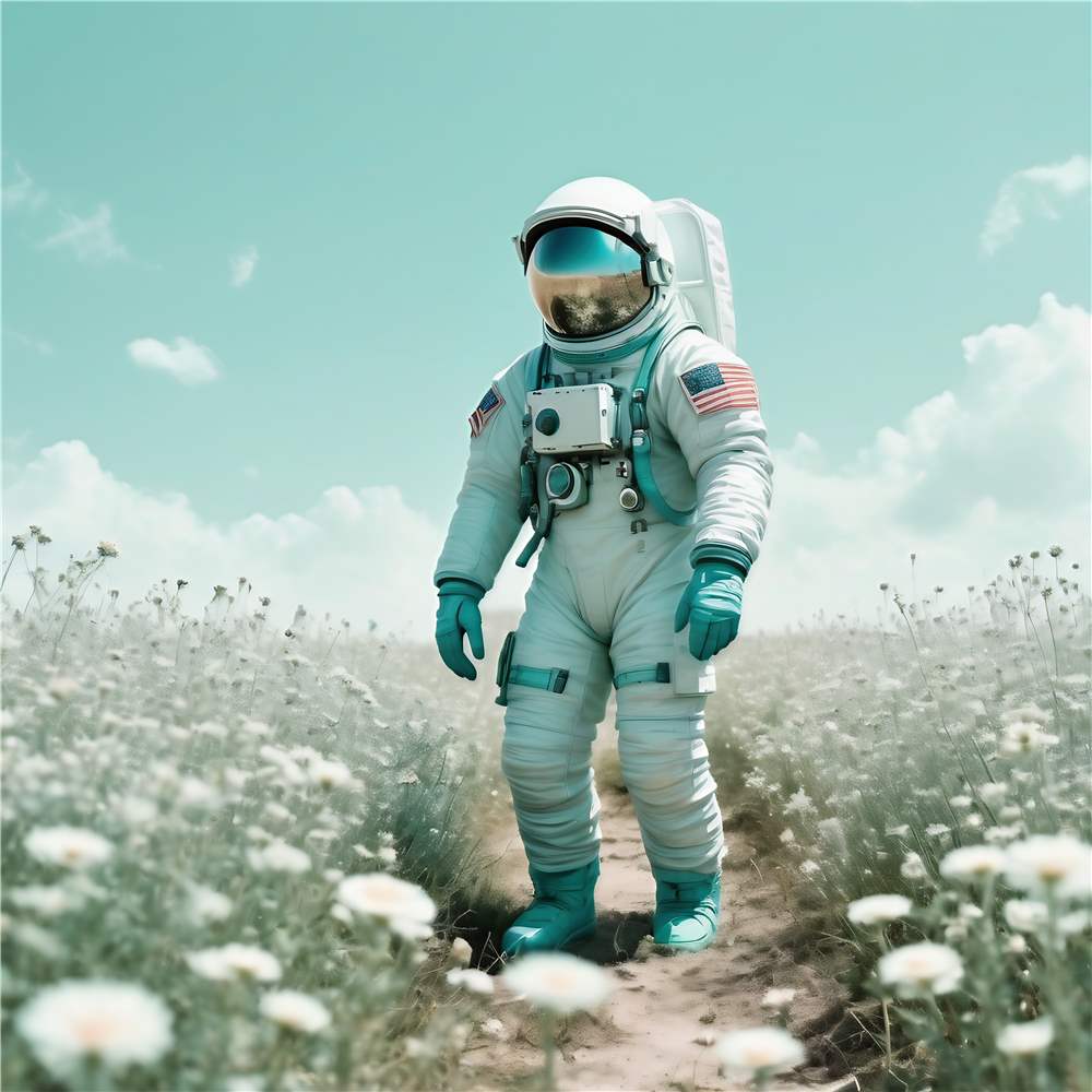 Astronaut i Blomsterparadiset plakat