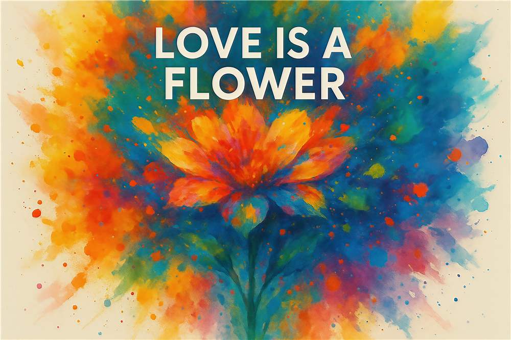Kærlighedens Farvestrålende Blomst plakat