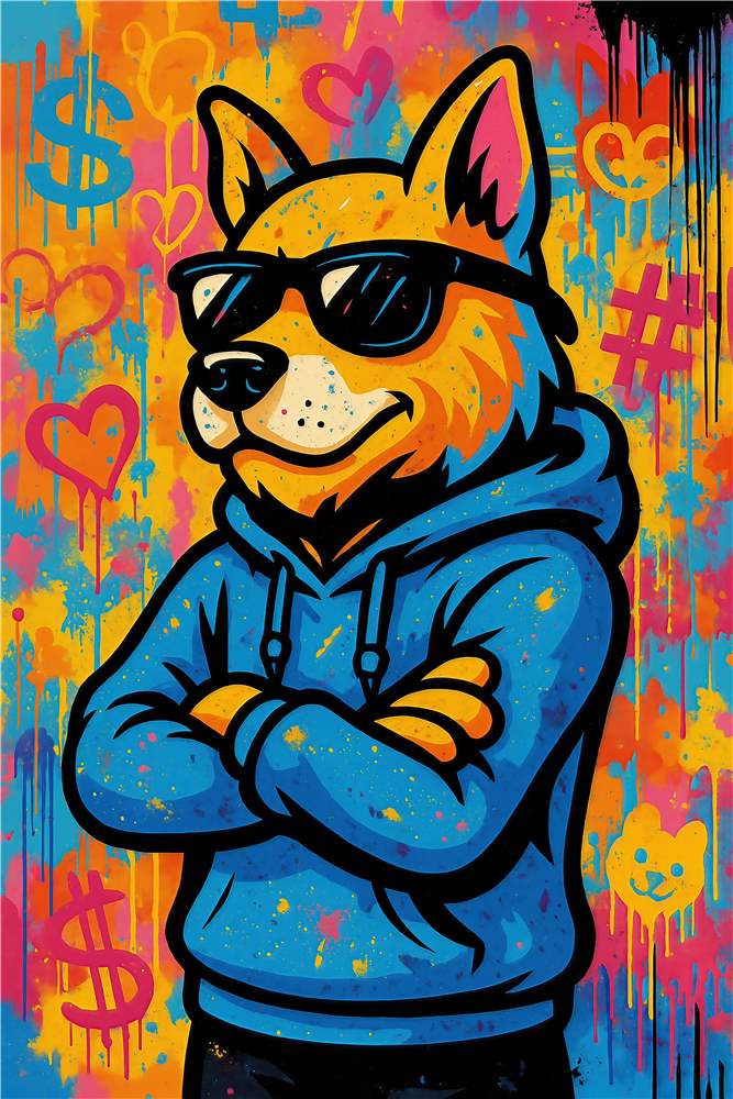 Stilfuld Hund i Grafitti-Univers plakat